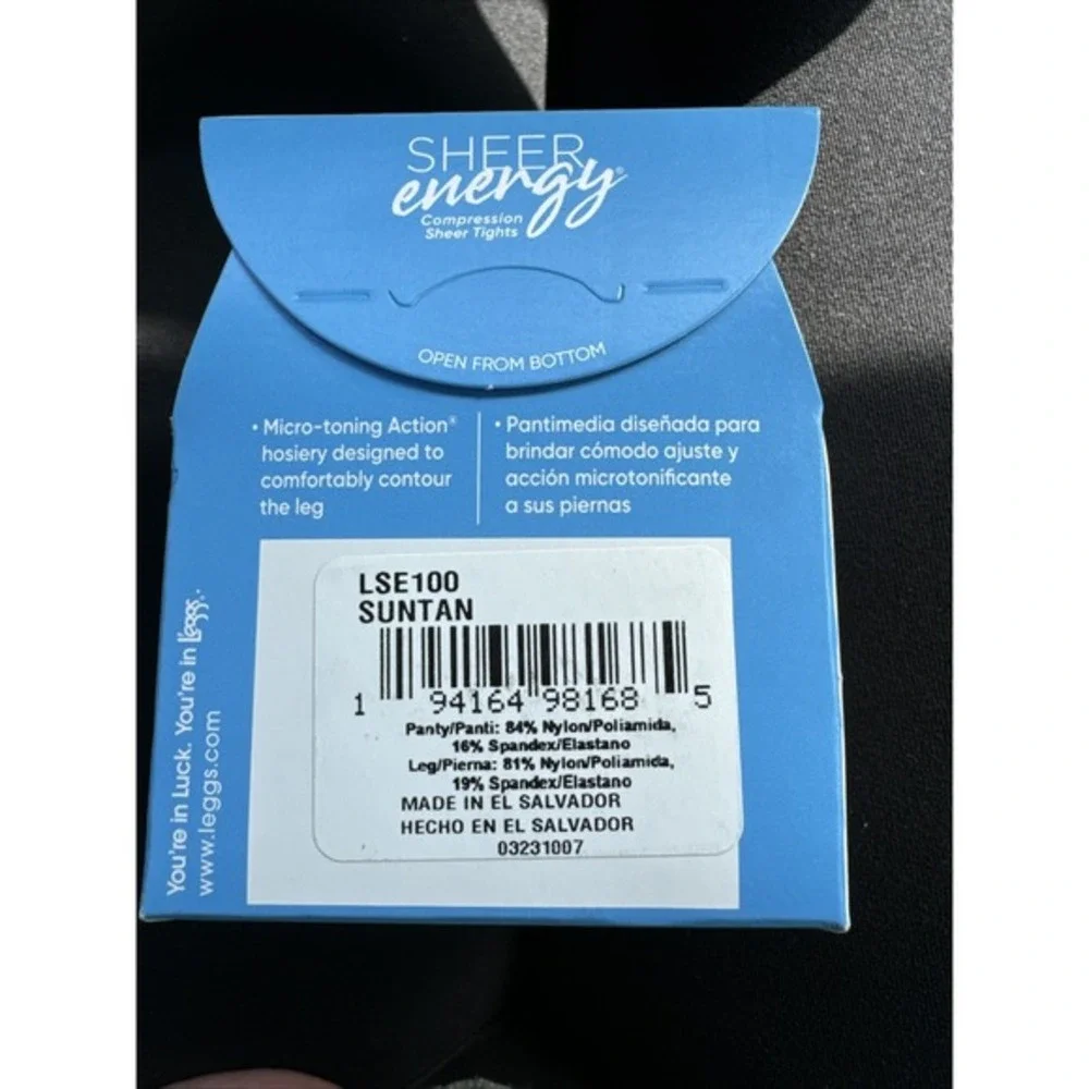 Leggs Sheer Energy Control Top Compression Sheer Tights Med Support Leg B Suntan